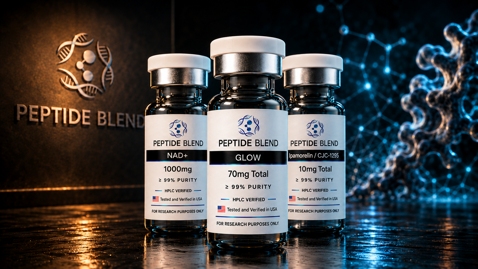 PeptideBlend research peptide stacks and multi-vial bundles for laboratory investigations.